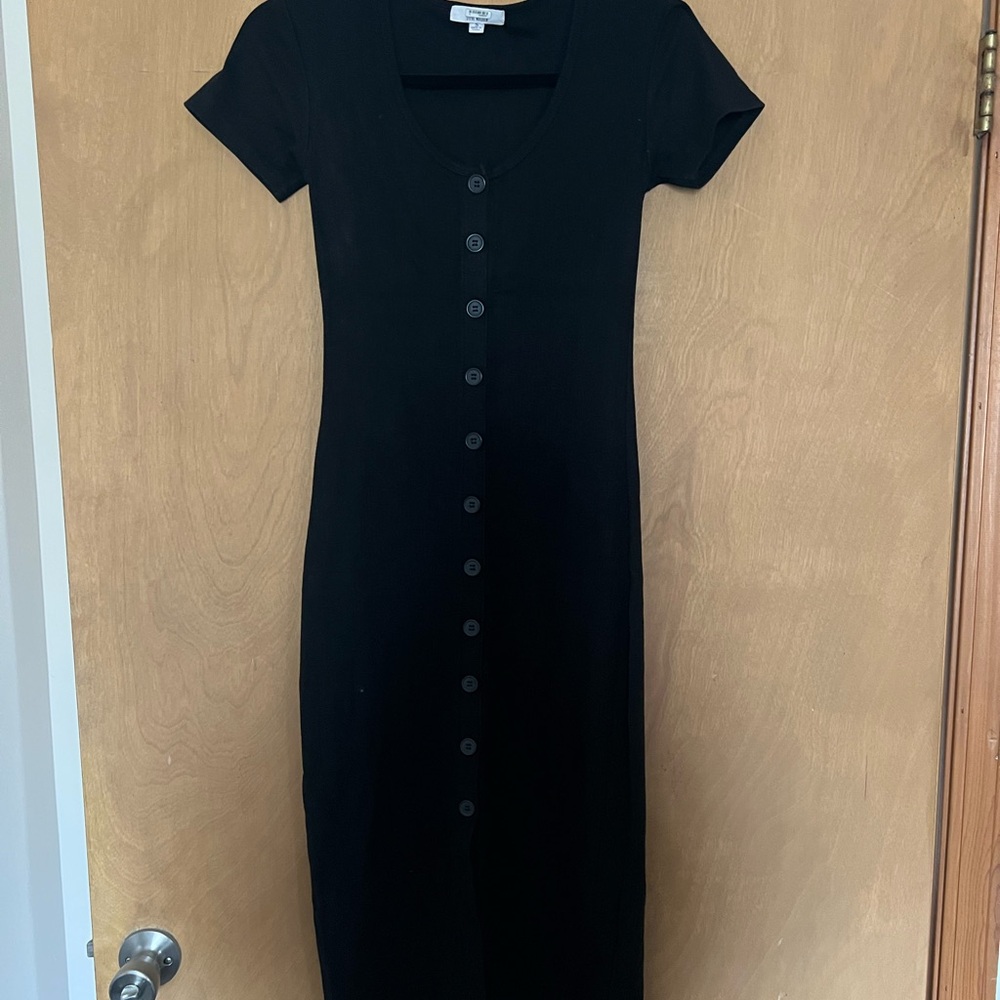 Steve Madden Black Button-Down Dress